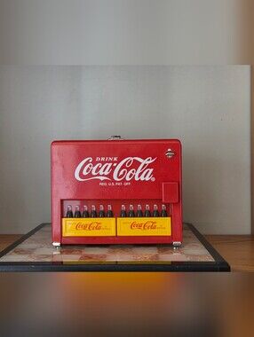 1997 Coca-Cola Musical Slider Bank Die Cast Metal Coin Bank w Box